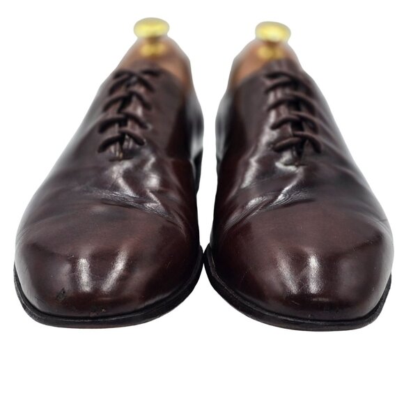Vintage Florsheim Spain Wholecut Mens 7.5 Dark Brown Leather Dress Shoes Oxfords - Picture 3 of 10